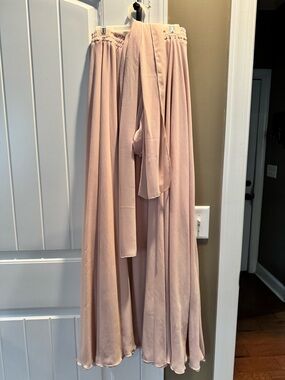 Blush Pink Maxi Skirt with Soft Gathered Waist maternity